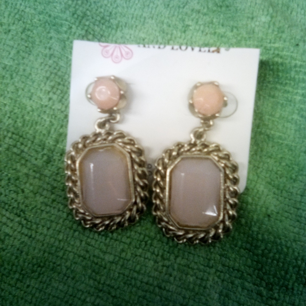 Natural Stone Geometric Earrings